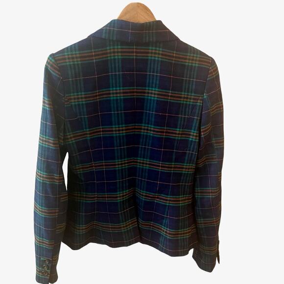 Merona SZ 4 Plaid Cropped Blazer Dark Academia Collegiate Schoolgirl Moody - Picture 2 of 9